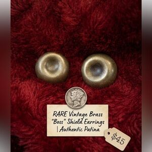 ✨ Vintage oversized 25yr old Copper Bronze Disc/Estate Clip Earrings 1.5” wide